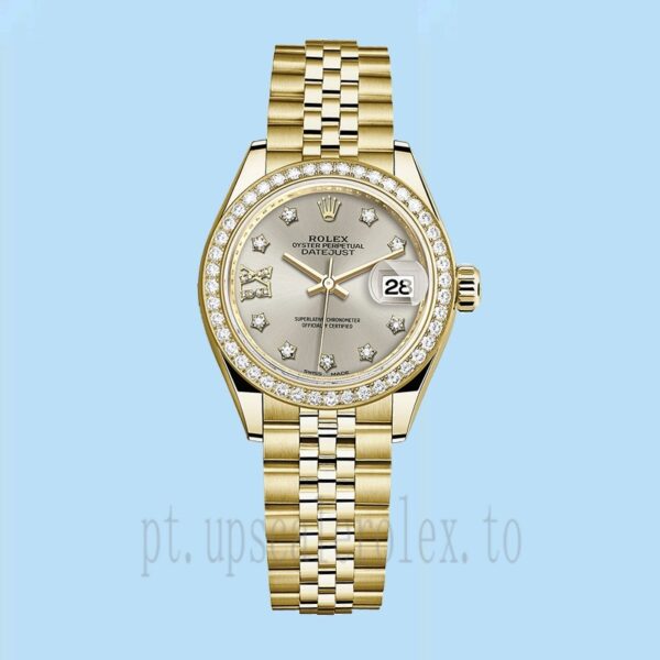 Rolex Datejust 28mm Senhoras m279138rbr-0001 Mostrador De Diamante Prateado - Image 5