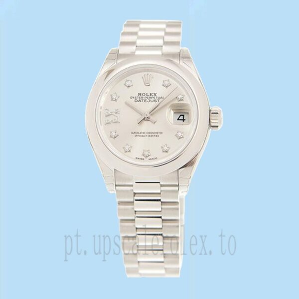Rolex Datejust 28mm m279166-0001 Senhoras Automático Mostrador De Diamante Prateado - Image 2