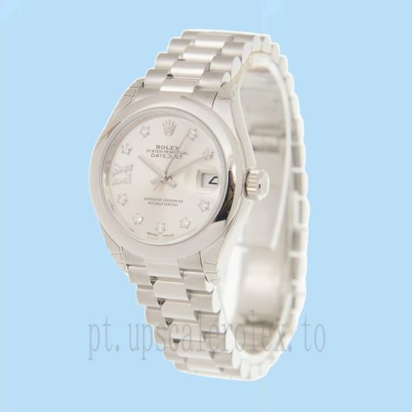 Rolex Datejust 28mm m279166-0001 Senhoras Automático Mostrador De Diamante Prateado - Image 3