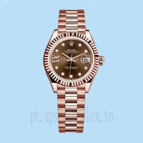 Rolex Datejust Senhoras 28mm m279175-0002 Tom De Ouro Rosa Pulseira Presidente/Pulseira Jubileu - Image 2