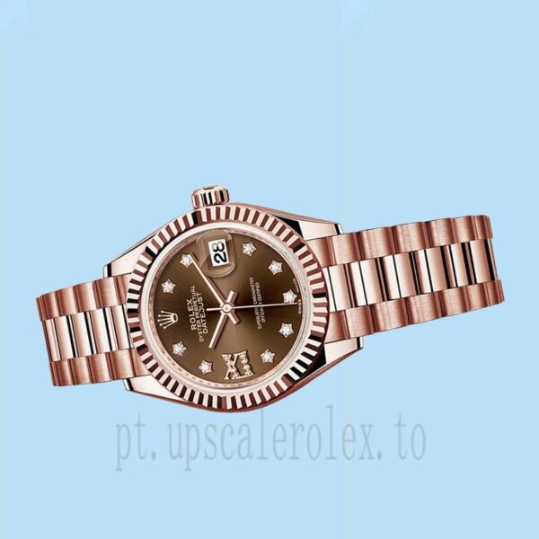 Rolex Datejust Senhoras 28mm m279175-0002 Tom De Ouro Rosa Pulseira Presidente/Pulseira Jubileu - Image 3