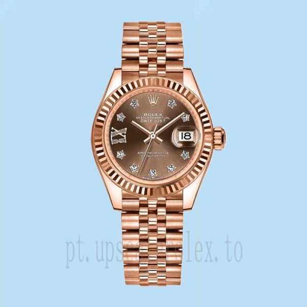 Rolex Datejust Senhoras 28mm m279175-0002 Tom De Ouro Rosa Pulseira Presidente/Pulseira Jubileu - Image 5
