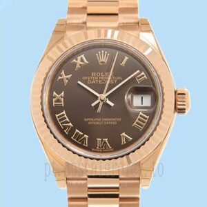 Rolex Datejust 28mm m279175-0014 Senhoras Automático Tom De Ouro Rosa