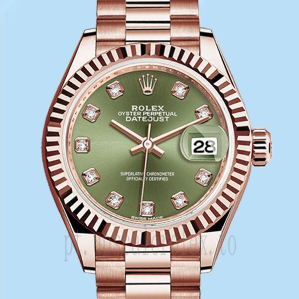 Rolex Datejust Senhoras m279175-0009 28mm Tom De Ouro Rosa Automático