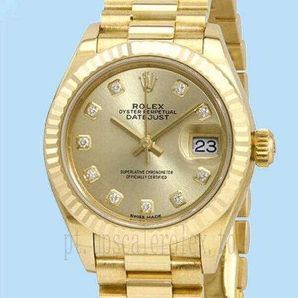 Rolex Datejust 28mm m279178-0017 Senhoras Tom De Ouro