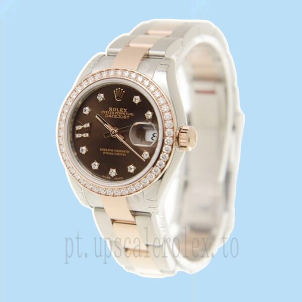 Rolex Datejust 28mm Senhoras m279381rbr-0004 Tom Prata Mostrador De Chocolate - Image 3