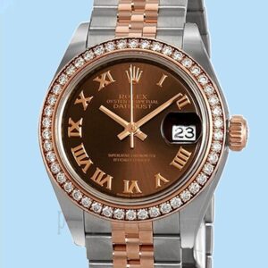 Rolex Datejust m279381rbr-0009 Senhoras 28mm Mostrador De Chocolate Tom Prata