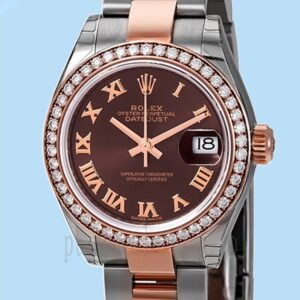 Rolex Datejust m279381rbr-0010 28mm Senhoras Mostrador De Chocolate Pulseira Ostra