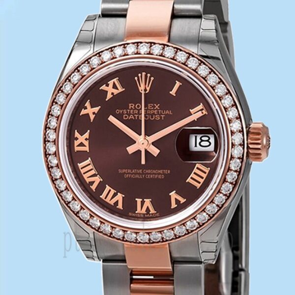 Rolex Datejust m279381rbr-0010 28mm Senhoras Mostrador De Chocolate Pulseira Ostra