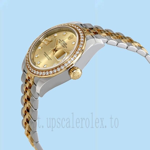 Rolex Datejust Senhoras 28mm m279383rbr-0021 Tom Prata Mostrador De Diamante Champanhe - Image 3