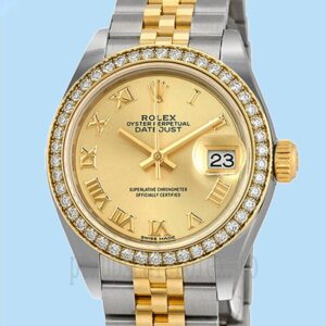 Rolex Datejust m279383rbr-0009 28mm Senhoras Mostrador De Champanhe