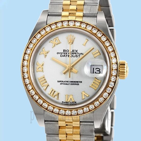 Rolex Datejust m279383rbr-0023 28mm Senhoras Tom Prata