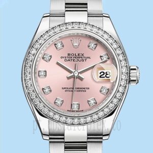 Rolex Datejust m279384rbr-0004 Senhoras 28mm Assistir Tom Prata