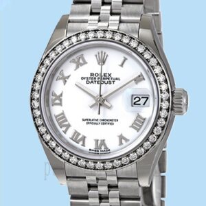 Rolex Datejust 28mm m279384rbr-0019 Senhoras Tom Prata