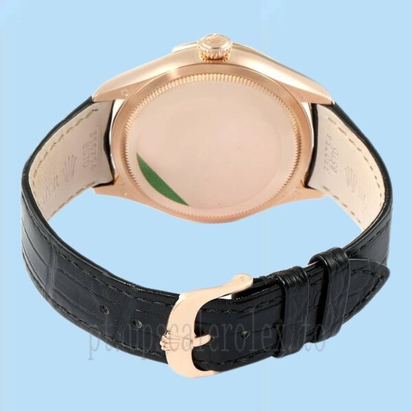 Rolex Cellini 39mm Masculino m50515-0011 Correia De Couro Mostrador Preto - Image 4