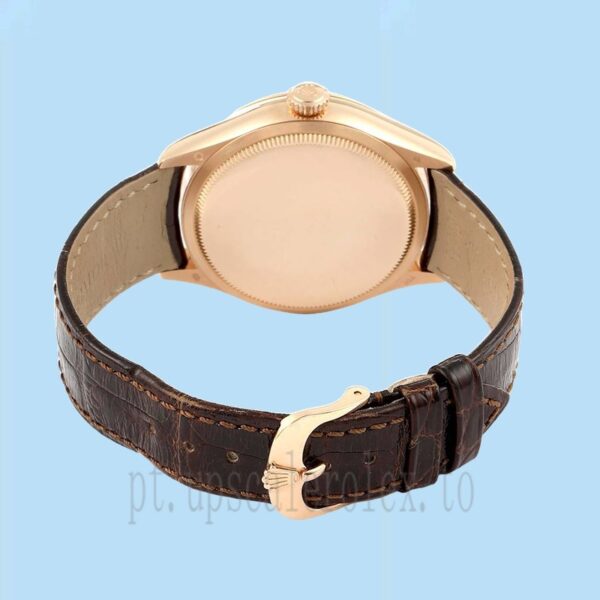 Rolex Cellini Masculino m50525-0008 39mm Tom De Ouro Rosa Correia De Couro - Image 4