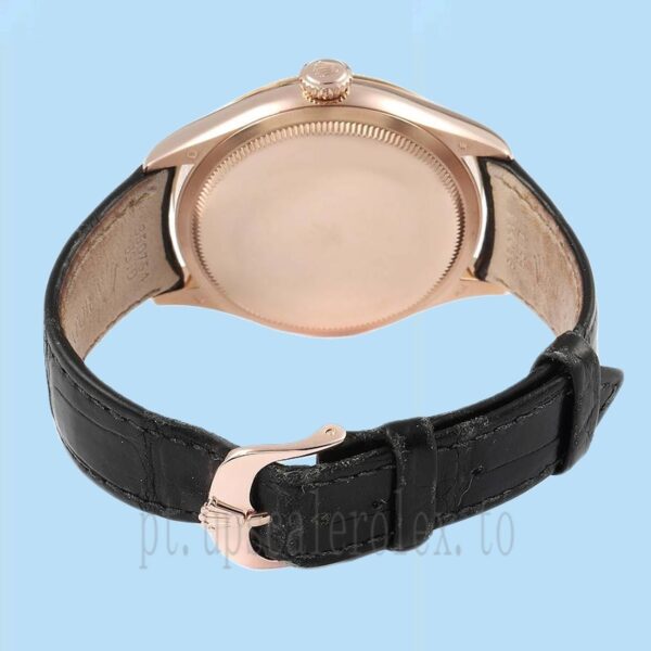 Rolex Cellini 39mm m50705rbr-0010 Masculino Mostrador De Ouro Rosa Correia De Couro - Image 4