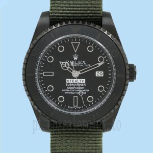 Rolex Submariner Stealth Masculino 40mm Correia De Nylon Mostrador Preto