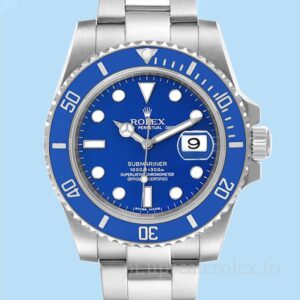 Rolex Submariner Masculino 40mm 116619LB-97209 Mostrador Azul Automático