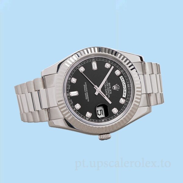 Rolex Day-Date 218239 Masculino 41mm Mostrador Preto Pulseira Presidente - Image 3