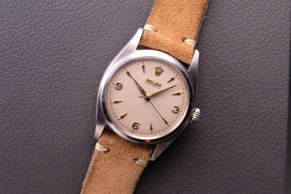 Réplica suíça Rolex Oyster ref. 6098 Explorer Estilo Honeycomb Dial Aus Dem Jahr 1952? Tamanho grande "