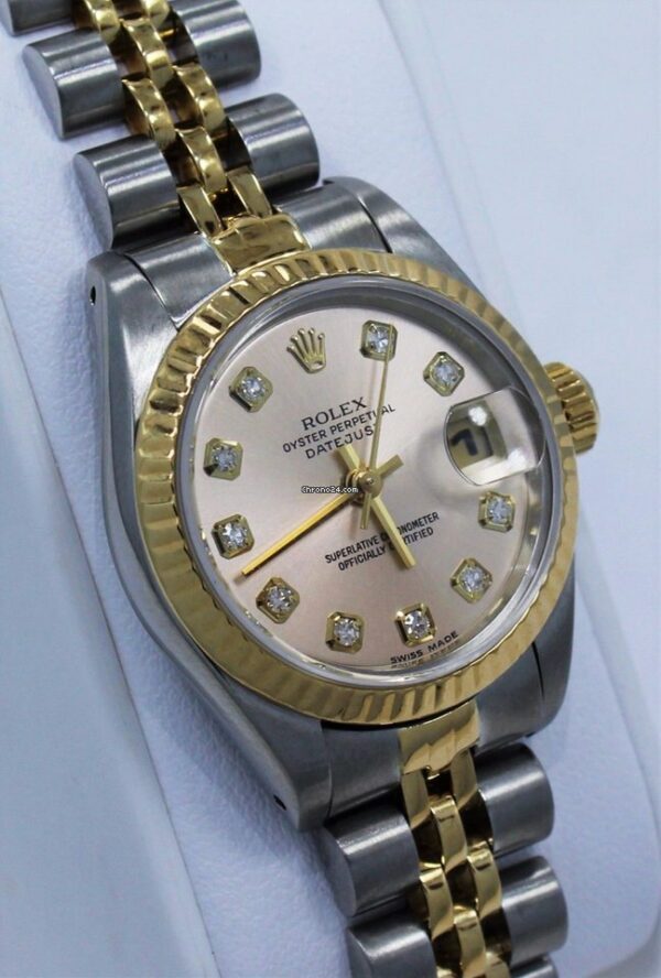 Réplica de qualidade Rolex Datejust 69173 Jubileu 18K Ouro Amarelo Ss Fact Mostrador Diamante