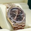 Melhor Réplica Rolex President 40mm Day-date 228235 Mostrador Chocolate 18K Ouro Rosa