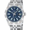 Relógio masculino Rolex falsificado Datejust Steel – ouro branco 18k azul mostrador luminoso com diamantes