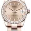 Melhor Réplica Rolex Datejust 31mm Everose Gold 278285rbr Gold Diamond Oyster