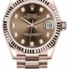 Réplique Rolex Datejust 31mm Everose Gold 278275 Chocolate Diamond President