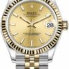 Réplica de qualidade Rolex Datejust 31mm aço inoxidável e ouro amarelo 278273 Champagne Index Jubilee