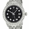 Compre um Rolex Mens Watch Datejust falso em aço e mostrador em ouro 18k com diamantes negros de 3,10 quilates