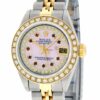 Melhor Réplica Rolex Lady Datejust SS e Mostrador em Ouro Amarelo 18k com Mop Pink Diamonds