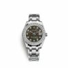 Réplica de qualidade Rolex Pearlmaster 34 34mm 18K ouro branco 81299-0005 relógio de tamanho médio
