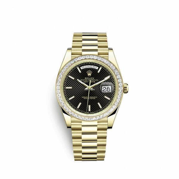 Réplica de qualidade Rolex Day-date 40 40mm 18K ouro amarelo 228398tbr-0004 relógio masculino
