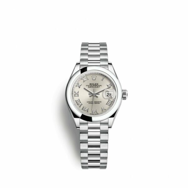 Réplica de qualidade Rolex Lady-datejust 28 28mm platina 279166-0007 relógio feminino