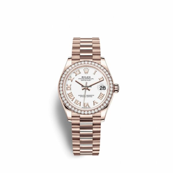 Réplica de luxo Rolex Datejust 31 31mm ouro Everose 278285rbr-0008 relógio feminino