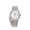 Relógio falso Rolex Datejust 36 Everose aço inoxidável e ouro 36mm 126281rbr-0005 tamanho médio