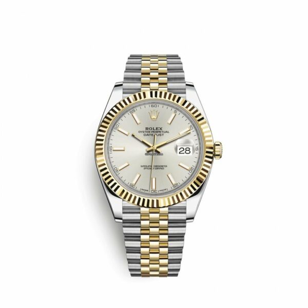Melhor Réplica Rolex Datejust 41 Relógio Masculino 41mm Aço Inoxidável e Ouro Amarelo 18K 126333-0002