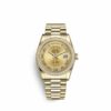 Réplica de luxo Rolex Day-date 36 36mm 18K ouro amarelo 118348-0071 relógio masculino