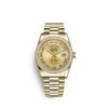 Réplica de luxo Rolex Day-date 36 36mm 18K ouro amarelo 118348-0071 relógio masculino