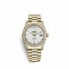 Réplica de qualidade Rolex Day-date 36 36mm 18K ouro amarelo 118388-0186 relógio masculino
