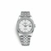Relógio falsificado Rolex Datejust 36 36mm aço inoxidável e ouro branco 18k 116244-0064 tamanho médio