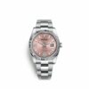Réplica de qualidade Rolex Datejust 36 36mm aço inoxidável e ouro branco 18K 116234-0154 relógio de tamanho médio