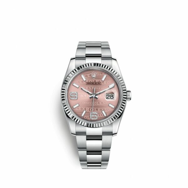 Réplica de qualidade Rolex Datejust 36 36mm aço inoxidável e ouro branco 18K 116234-0154 relógio de tamanho médio