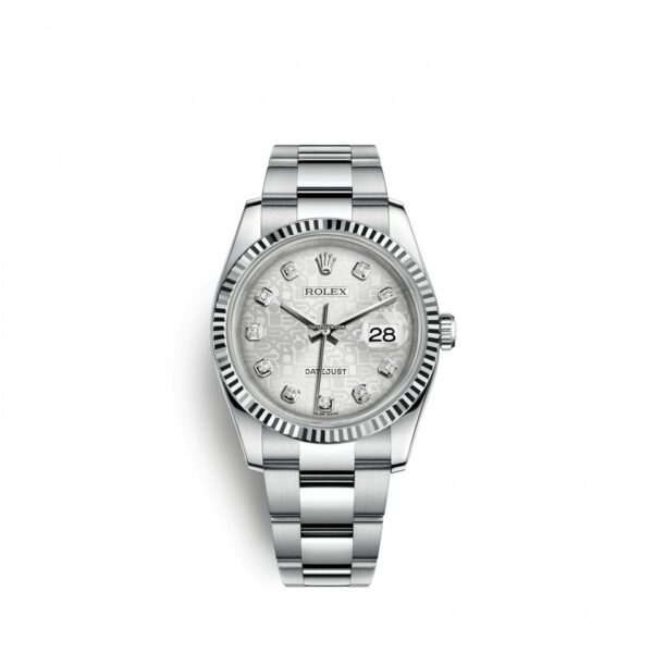 Réplica de qualidade Rolex Datejust 36 36mm aço inoxidável e ouro branco 18K 116234-0135 relógio de tamanho médio