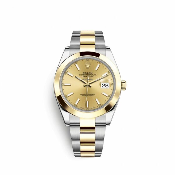 Melhor Réplica Rolex Datejust 41 41mm Aço Inoxidável e Ouro Amarelo 18k Relógio 126303-0009