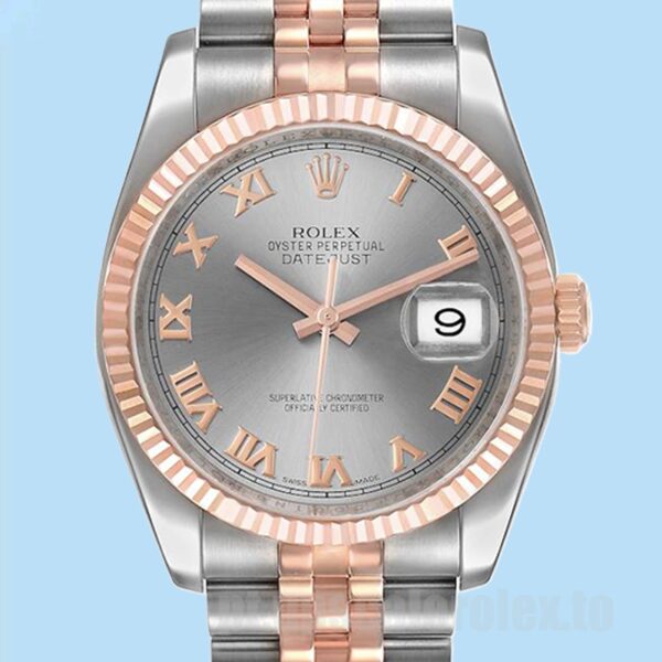 Rolex Datejust 116231-0087 Masculino 36mm Tom Prata Automático
