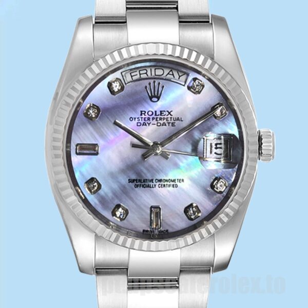 Rolex Datejust 36mm 116234 Masculino Mostrador Pérola Roxa da Mãe Pulseira Ostra