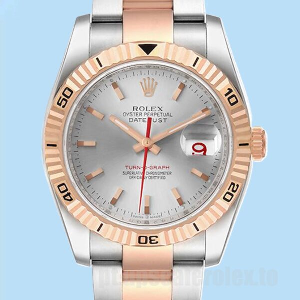 Rolex Datejust Turn-o-graph 36mm Masculino 116261 Mostrador Prateado